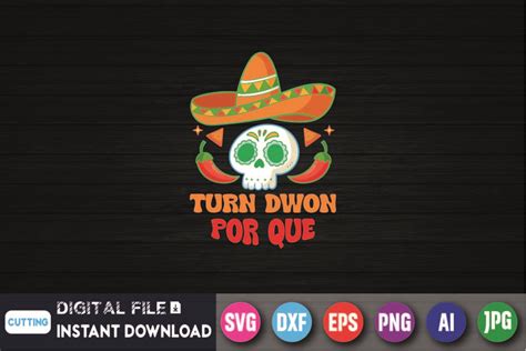 Sombrero Skull Turn Down Por Que Cinco Graphic By Creative Svg Crafts