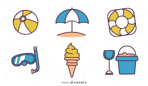 Descarga Vector De Iconos Vectoriales De Verano Y