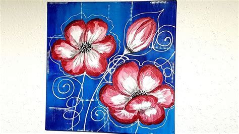 Blumen Malen Acryl F R Anf Nger Flowers Acrylic Painting For