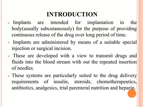 Implant Drug Delivery System Ppt