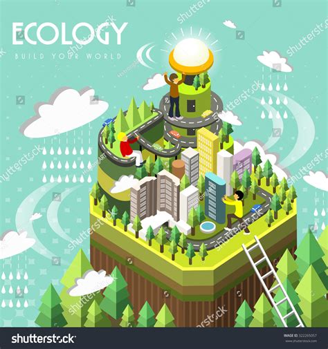 Ecology Concept D Isometric Flat Design Stock Vector Royalty Free