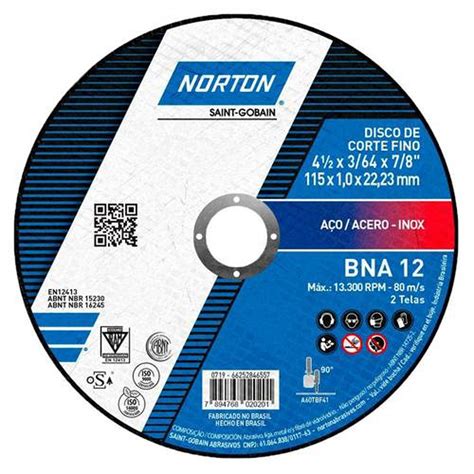 Disco De Corte Norton De Metal 4 1 2x1 8x7 8 922948