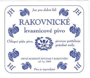 Etiqueta De Bebida Rakovnick Kvasnicov Pivo Prvni Rodinny Pivovar V