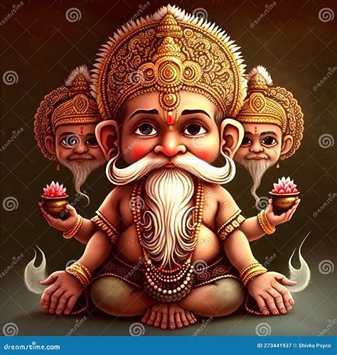 Hindu God Brahma Cute Generative AI Stock Image | CartoonDealer.com ...