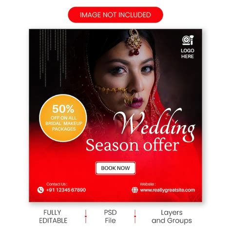 Premium Psd Wedding Season Bridal Makeup Package Offers Instagram