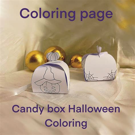 Candy Box Halloween. Coloring Page. DIY. Halloween Treat Box. - Etsy