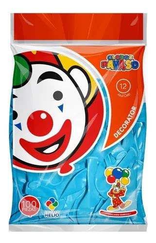 100 Globos Payaso Redondo De Látex No 12 30 Cm Elige Color Color Azul