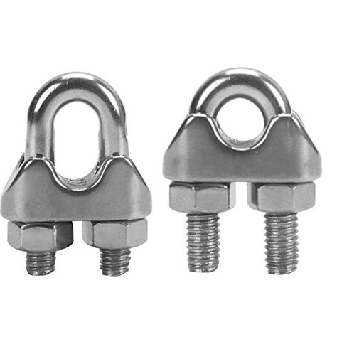 Accessbuy M6 1 4 Inch 304 Stainless Steel Wire Rope Cable Clip Clamp 6mm Wire Rope U Bolt Saddle