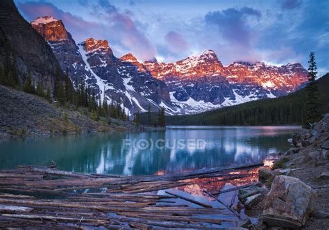 Sunrise Over Moraine Lake And Valley Of Ten Peaks In Banff National