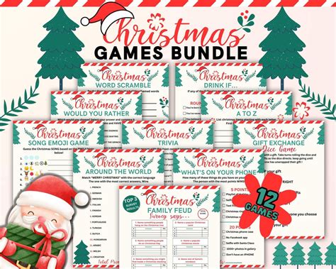 Printable Christmas Games Adults BUNDLE, Office Christmas Party Games ...