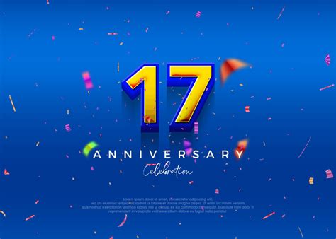 17th Anniversary, in luxurious blue. 14827384 Vector Art at Vecteezy