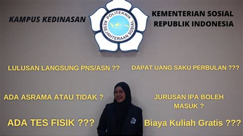 POLTEKESOS BANDUNG KAMPUS KEDINASAN DIBAWAH KEMENTERIAN SOSIAL RI