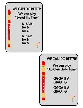 Music Bulletin Board Set Recorders No Hot Cross Buns Zone TPT