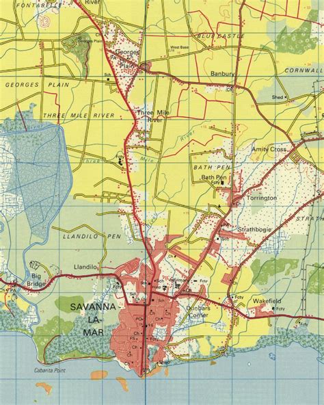 Map Of Savanna La Mar Jamaica