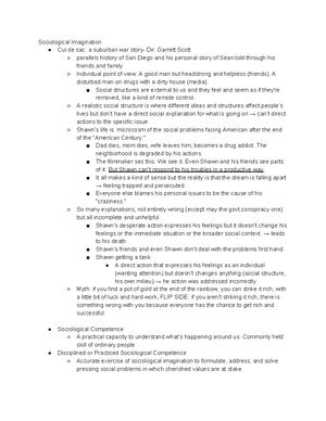 Chapter 1 Notes A Sociology Experiment Introduction Chap 1 A