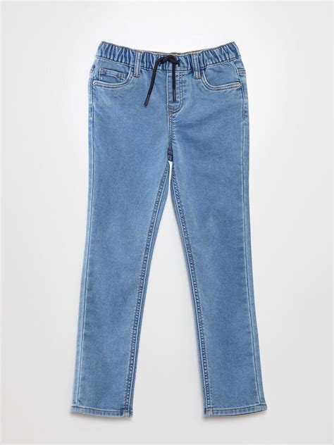 Jeans Met Elastische Tailleband En Strikkoordje BLAUW Kiabi 13 00