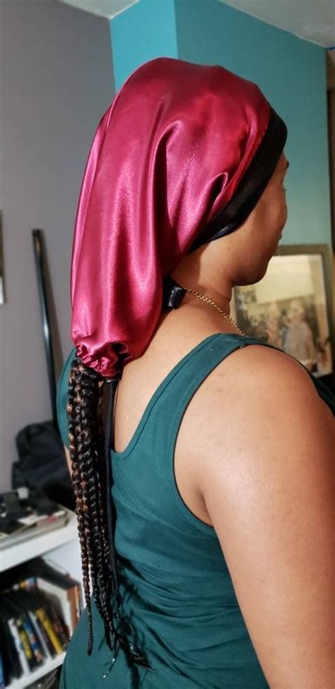 Gentlemane Braids Locs Double Lined Long Satin Bonnet Durag Sock