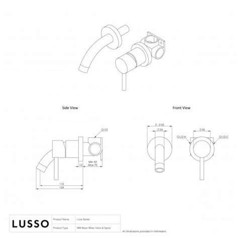 Uxe Wall Mounted Basin Mixer Tap Brushed Gold By Basin Taps