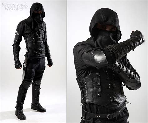 Dark Assassin Leather Armor Inspired Thief Flax Suit And Etsy