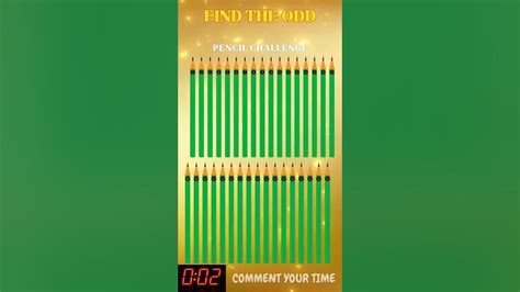 Find The Odd Pencil Challenge Shorts Findtheodd Youtube