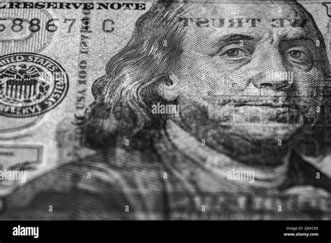 Fragment Of 100 Dollar Banknote With Visible Details Of Banknote