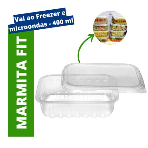 Marmita Fit 400 Ml Tampa Para Freezer E Microondas G303