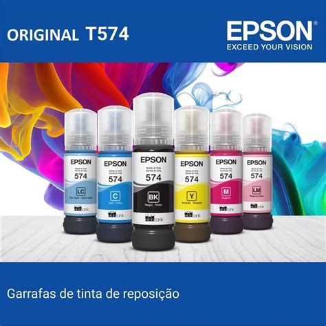 Tinta Epson EcoTank L8050 L18050 574 Color Negro Cyan Magenta Amarillo