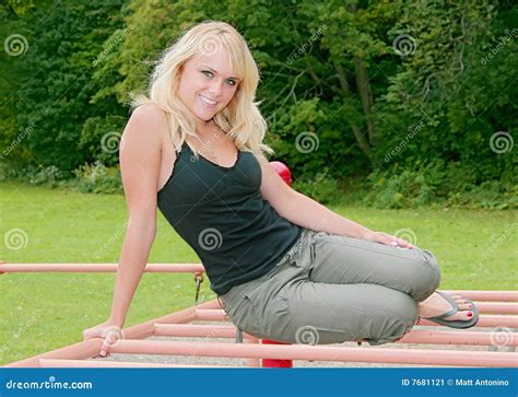 Blonde At The Park Stock Image Image Of Solo Studio