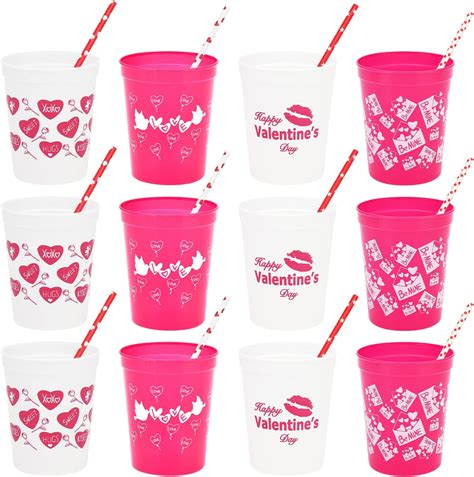 Amazon Valentine S Day Plastic Party Cups Set Of 24 Red And