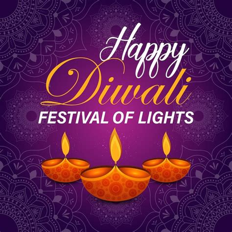 Premium Vector Happy Diwali Festival Of Lights Indian Rangoli Golden