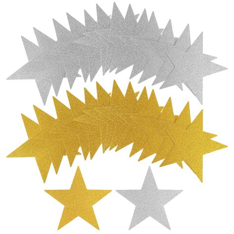 Mua 60pcs Star Cutouts Glitter Gold Star Cutouts Gold And Silver Five