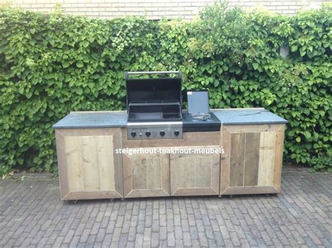 Steigerhouten Buitenkeuken Spring Steigerhout Teakhout Meubels