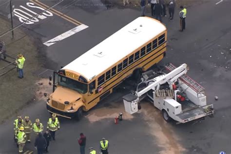 Nj School Bus Collision With Utility Truck Injures 14 Students