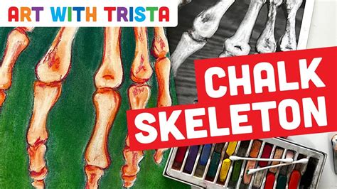 How To Draw A Skeleton With Chalk Pastels For Halloween Art Lesson