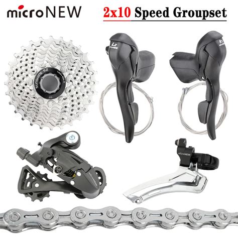 MicroNEW Road Bike 2x10 Speed Bicycle Shifter Lever Rear Derailleur