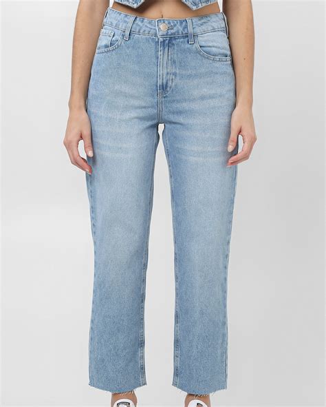 Riachuelo Cal A Jeans Feminina Reta Cintura Alta Cropped Denim Claro