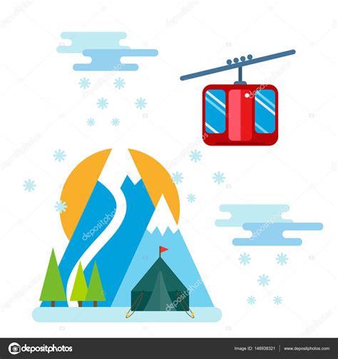 Snowboarder Sitting In Ski Gondola And Lift Elevators Winter Sport