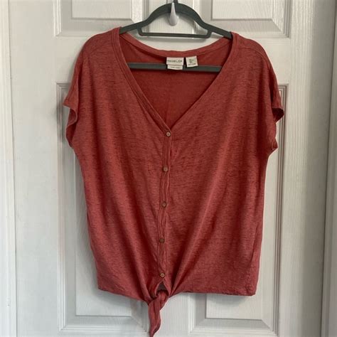 Rachel Zoe Tops Rachel Zoe Linen Blouse Size Large Burnt Orange