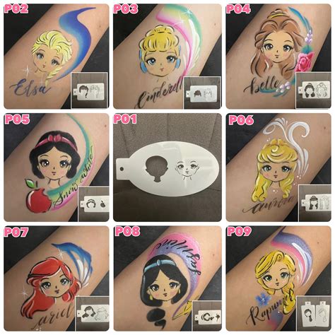 Face Painting Stencils Face Paint Stencils Princess Etsy Uk