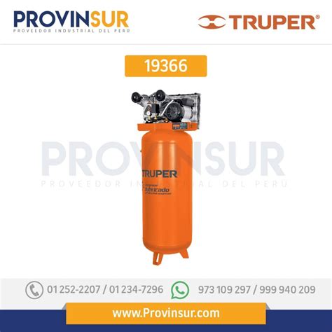 Compresor vertical 240 L 4 HP potencia máxima 220 V 19366 Truper