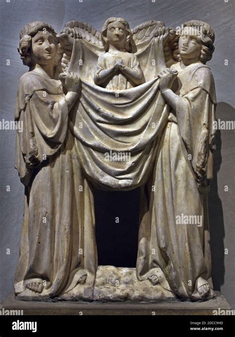 Angels Carrying A Soul 14th Century Lombardy Italian Italy Stock