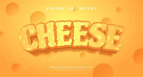 Efecto De Estilo De Texto Editable De Queso Efecto De Texto Vectorial