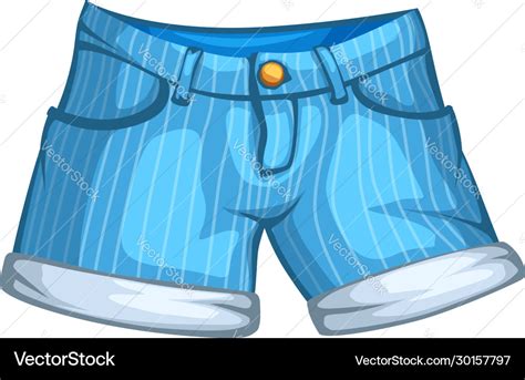 Cartoon Denim Shorts On White Royalty Free Vector Image