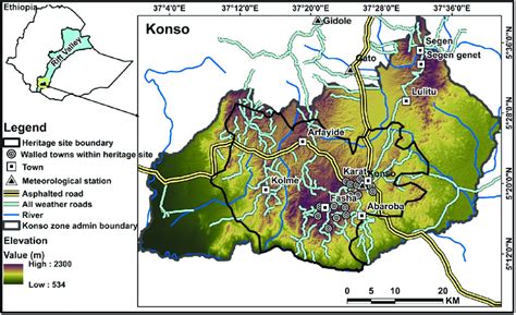 Location of the study area (Konso). | Download Scientific Diagram