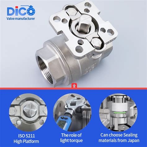 Dico Stainless Steel With ISO5211 Pad Screw End 2PC Floating Ball Valve