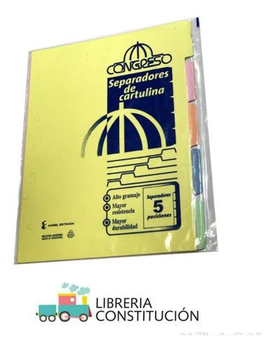 Separadores Congreso Oficio Cartulina 5 Posiciones Colores MercadoLibre