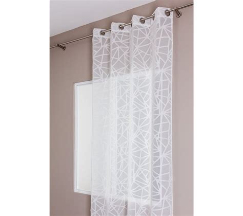 Voilage Jacquard Grande Hauteur X Cm Motifs G Om Triques Blanc