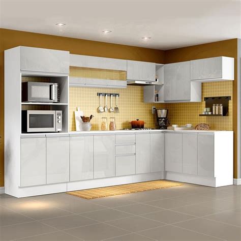 Armario Cozinha Completa Canto Madesa Smart Percent Mdf Modulada