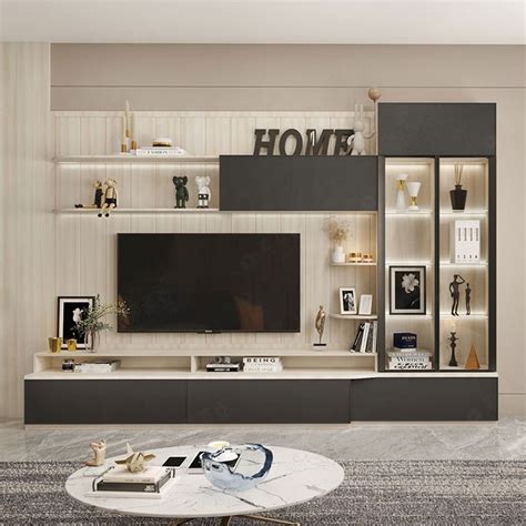 New Design Glass Tv Cabinet Stand Luxury Home Wall Unit Meuble Tv