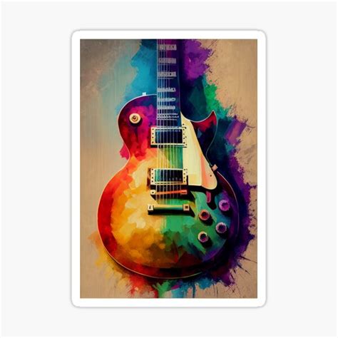 Electric Guitar Les Paul Pop Art Ty Sticker For Sale By Tyla